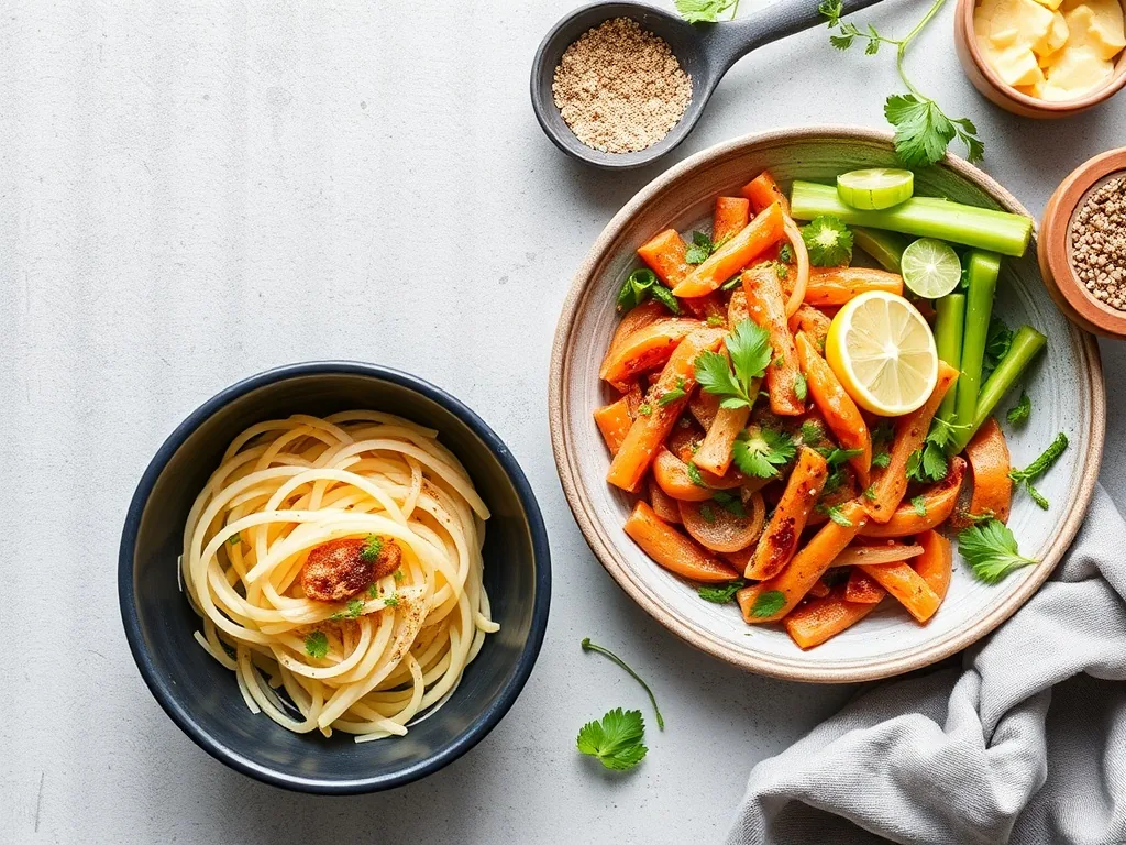 Légumes et protéines portionnés dans des bocaux pour une semaine de batch cooking